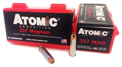 Atomic Ammunition .357 Magnum 158-Grain Jacketed Hollow Point Ammunition - Made in USA