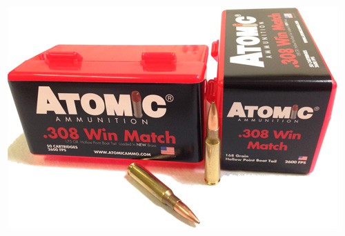 Atomic Ammunition 308 Winchester 168-Grain Match JHP Rifle Ammunition