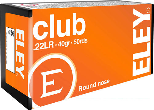 Eley Club .22 LR 40 Grain Round Nose Ammunition - Reliable Mid-Range Target Shooting Cartridge