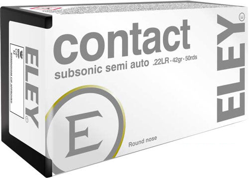 Eley Contact Subsonic .22 LR Ammunition – 42 Grain Lead Solid for Semi-Auto Rifles