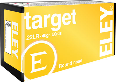 Eley Target .22 LR 40 Grain Lead Solid Round Nose Ammunition - Part Number 03190