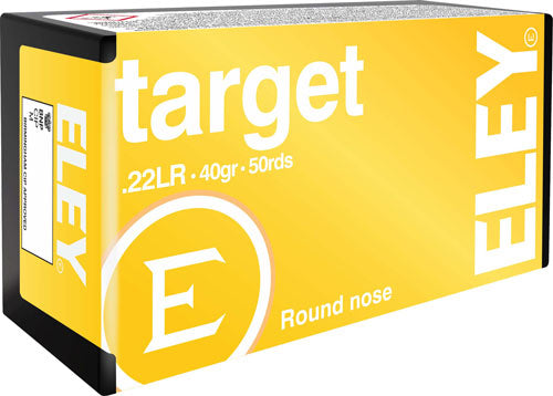 Eley Target .22 LR 40 Grain Lead Solid Round Nose Ammunition - Part Number 03190