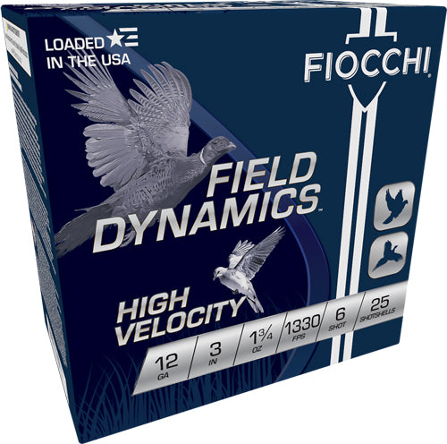 Fiocchi 12 Gauge 3-Inch Shotshells, 1-3/4 Ounce #6 Lead Shot - 25 Rounds per Box