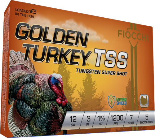 Fiocchi Golden Turkey TSS 12 Gauge Shotshells - 1-5/8 oz, #7 Shot, 1200 FPS