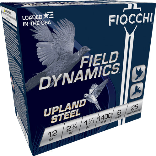 Fiocchi Steel 12 Gauge 2.75-inch Shotgun Shells, Non-Toxic Shot - 25 Rounds per Box