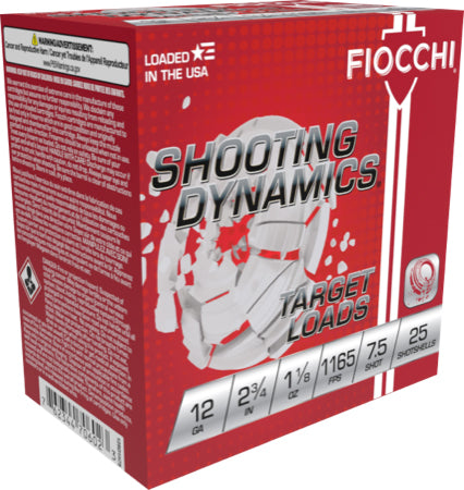 Fiocchi 12 Gauge 2.75-inch 1-1/8 oz #7.5 Lead Shotgun Shells - Pack of 25