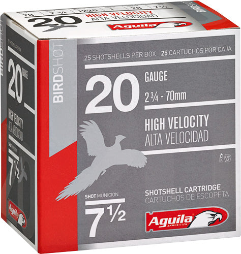 Aguila 20 Gauge Shotshell 2.75 inch - Lead #7.5 Shot, 1220 FPS, 25 Rounds per Box