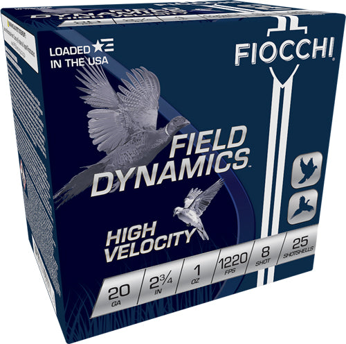 Fiocchi 20 Gauge 2.75 inch 1 oz #8 Lead Hunting Shotgun Shells (Part No. 20HV8)