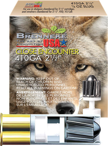 Brenneke Close Encounter .410 Gauge Slug Ammo - 2.5 Inch, 1/4 oz, 1500 FPS