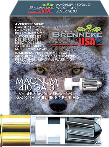 Brenneke USA Classic Mag 410 Slug Ammunition – 3 Inch, 1/4 oz Lead Shot, 1755 FPS