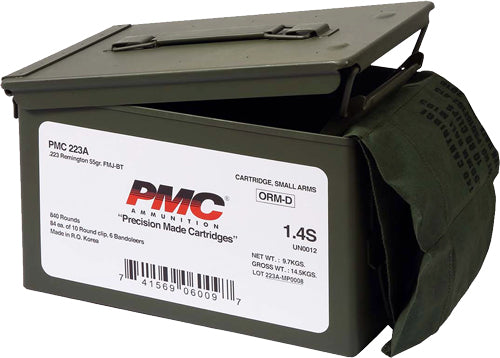 PMC 223 Remington 55 Grain Full Metal Jacket Boat Tail Ammunition (Part Number 223AMB)