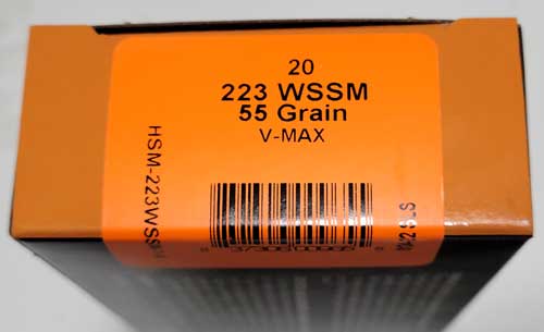 HSM Ammo 223 WSSM 55 Grain V-MAX Jacketed Hollow Point Ammunition