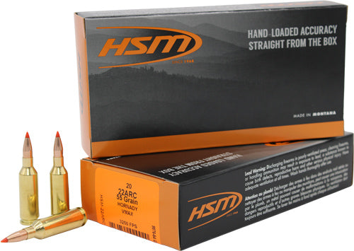 HSM Ammo 22 ARC 55 Grain V-Max Polymer Tipped Cartridge