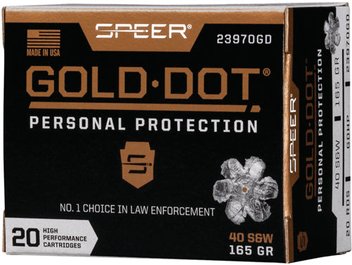 Speer Gold Dot .40 S&W 165 Grain Jacketed Hollow Point Ammunition