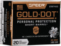 Speer Gold Dot 40 S&W 180 Grain Hollow Point Ammunition - Short Barrel Performance