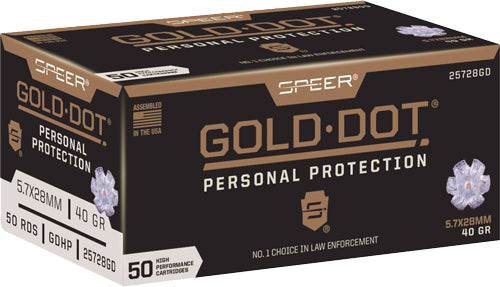 Speer Gold Dot 5.7x28 40-Grain Jacketed Hollow Point Ammunition