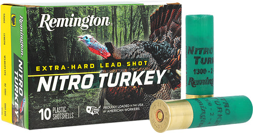 Remington Nitro Turkey 12 Gauge Shotshells – 3.5 Inch, #4 Shot, 1300 FPS, Lead, 10 Shells per Box