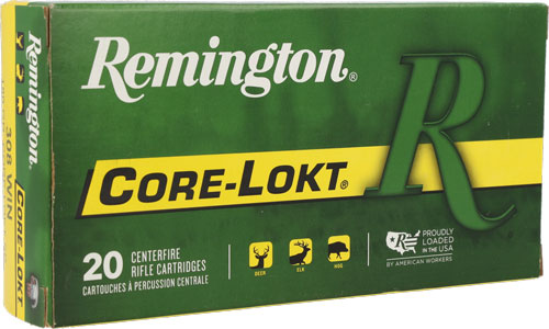 Remington 308 Winchester 180-Grain Jacketed Soft Point Ammunition, 20 Rounds per Box