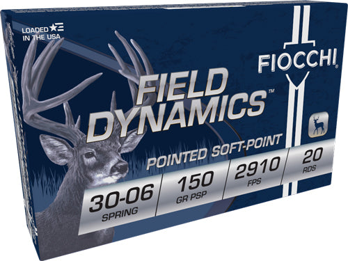 Fiocchi 30-06 Springfield 150-Grain Jacketed Soft Point Ammunition, 20 Rounds