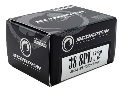 Scorpion Ammo 38125JHP-S20 125-Grain Jacketed Hollow Point 38 Special Ammunition