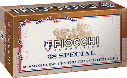 Fiocchi 38 Special 158 Grain Lead Centerfire Ammunition - Reloadable, 50 Rounds per Box