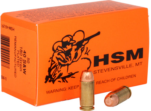 HSM Ammo Remanufactured 40 S&W 180 Grain Lead Bullet, Part Number 40-2R