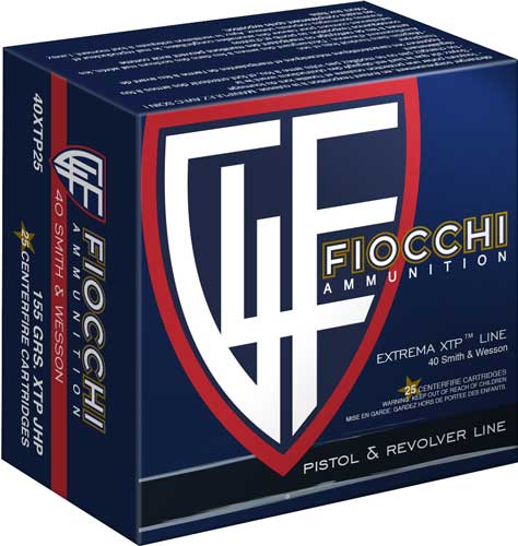 Fiocchi 40 S&W 155 Grain XTP Hollow Point Ammunition – 25 Rounds