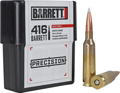 Barrett 416 Barrett Ammo 500 Grains - AeroTip Bullet - Reloadable