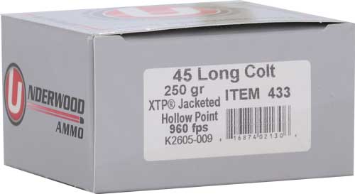 Underwood Ammo 45 Long Colt 250 Grain Jacketed Hollow Point Ammunition
