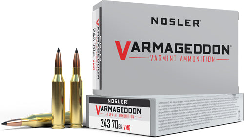 Nosler Bullets Varmageddon .243 Winchester Polymer Tipped 70 Grain Hunting Ammo