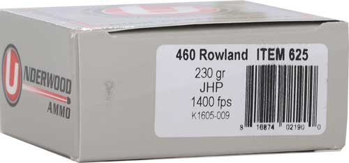 Underwood Ammo 460 Rowland 230GR Jacketed Hollow Point Ammunition