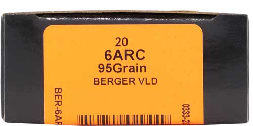 HSM Ammo Trophy Gold 6mm ARC Jacketed Hollow Point Ammunition, 95 Grains - Reloadable