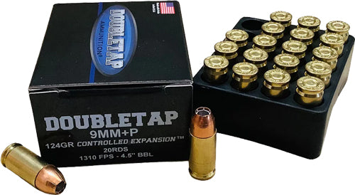 Doubletap 9mm+P 124 Grain Jacketed Hollow Point Ammunition - Reliable Self-Defense & Target Shooting