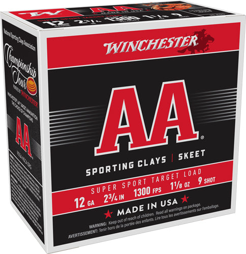 Winchester Ammunition AA 12 Gauge 2.75-Inch Shotshells - 1-1/8 oz #9 Shot, 1300 FPS, 25 Per Box