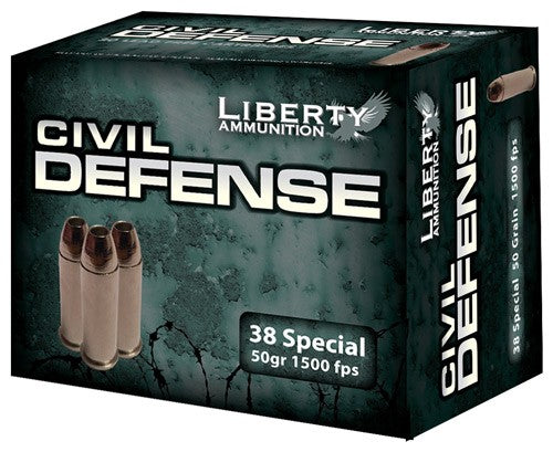 Liberty Civil Defense .38 Special 50-Grain Copper Monolithic Hollow-Point Personal Defense Ammunition