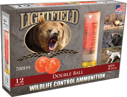 Lightfield 12 Gauge Double Ball Shot Shells – 2.75 Inch, Pack of 5
