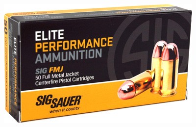 SIG AMMO 10mm Auto 180 Grain FMJ - Full Metal Jacket - 50 Rounds