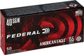 Federal American Eagle .40 S&W 155-Grain FMJ Ammunition – Reloadable, 50 Rounds