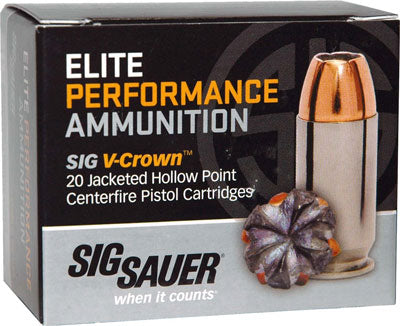 SIG Ammo 40 S&W 165-Grain Elite V-Crown JHP - 20 Rounds
