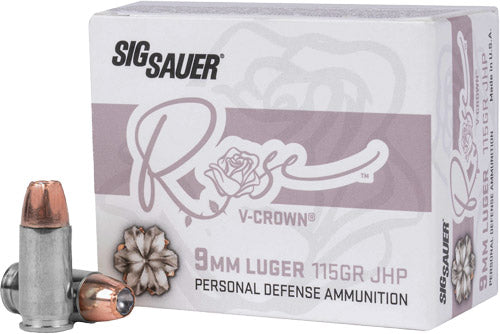 SIG Ammunition 9mm 115-Grain Elite Jacketed Hollow Point - E9MMA1-ROSE-20