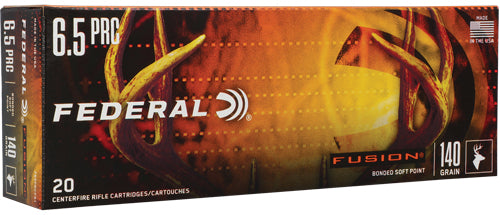 Federal Fusion 6.5 PRC Rifle Ammunition – 140 Grain Jacketed Soft Point, Reloadable
