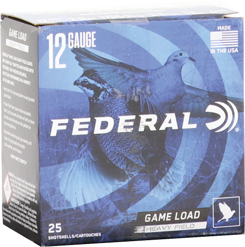 Federal Game Shok 12 Gauge 2.75-Inch Shotgun Shells - 1-1/8 oz #4 Lead Shot, 1255 FPS