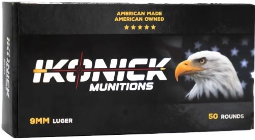 IKONICK USA 9mm 147 Grain Full Metal Jacketed Ammunition, Part IU-9MM-147FM-B50