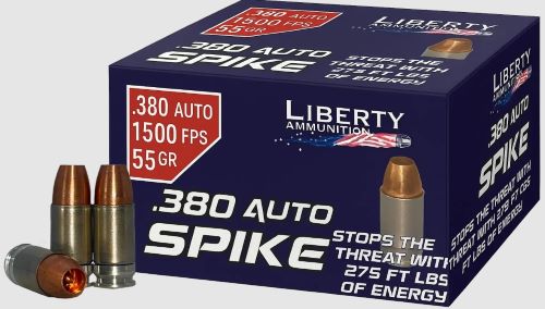 Liberty SPIKE .380 ACP 55 Grain Copper Solid Ammunition - Reloadable, 20 Rounds per Box