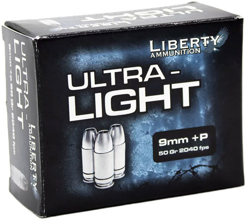 Liberty Ultra Light 9mm +P Ammunition - Copper Solid, Fragmenting for Personal Defense