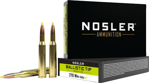 Nosler Bullets 270 Winchester 140 Grain Ballistic Tip Hunting Ammunition - 20 Rounds