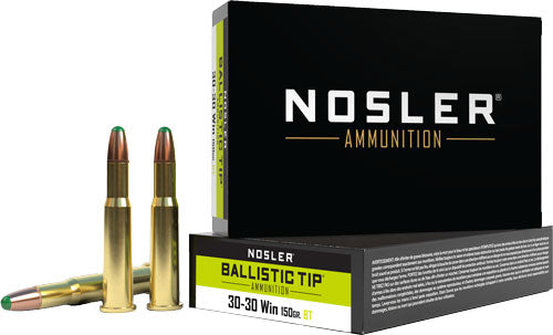 Nosler Bullets N40065 30-30 Winchester 150-Grain Ballistic Tip Hunting Cartridges - 20 Rounds