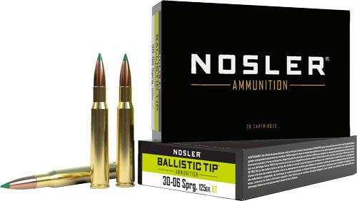 Nosler Bullets N40068 30-06 Springfield 125-Grain Ballistic Tip Hunting Ammunition