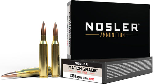 Nosler Match 338 Lapua Magnum 300 Grain Jacketed Hollow Point Ammunition
