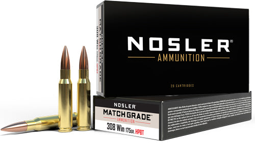 Nosler Bullets Match Grade 308 Win 175 Grain Jacketed Hollow Point Ammunition